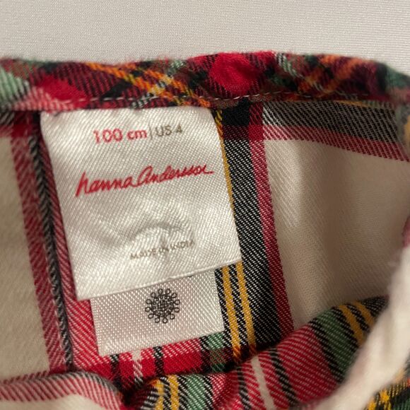 ~ Hanna Andersson 4 Plaid Flannel Top Long Sleeves Soft Red Green Black Shirt - Picture 13 of 13
